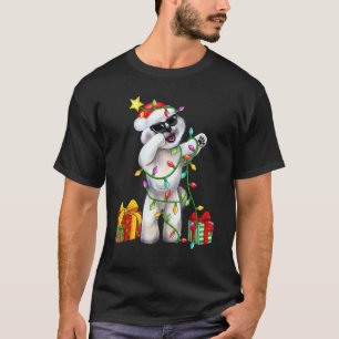 Bichon Frise Dog Santa Hat Christmas Tree Lights X T-Shirt