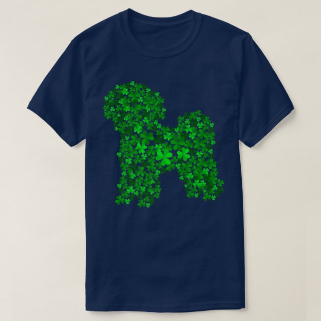 Bichon Frise Dog Shamrock Leaf St Patrick Day  T-Shirt (Design Front)