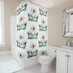 Bichon Frise Dog Shower Curtain