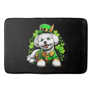 Bichon Frise Dog St Patrick's Day Bath Mat