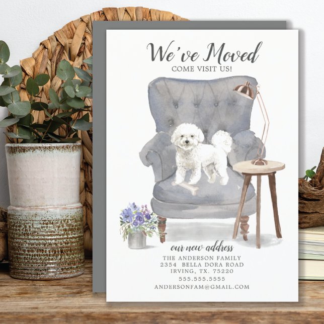 Bichon Frise  Dog We've Moved Moving Announcement (Creator Uploaded)