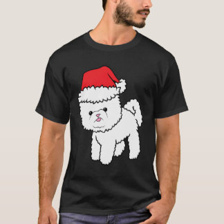 Bichon Frise Dog With Santa Hat Christmas Bichon F T-Shirt