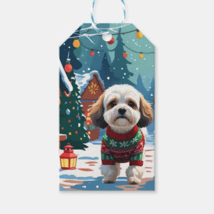 Bichon Frise Dogs Christmas Snow Holiday Gift Tags