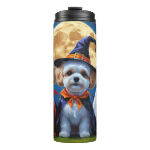 Bichon Frise Dogs Pumpkin Halloween Funny  Thermal Tumbler