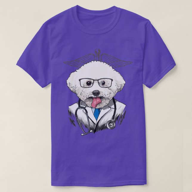 Bichon Frise Dogtor Vet Veterinarian Dog Doctor T-Shirt (Design Front)