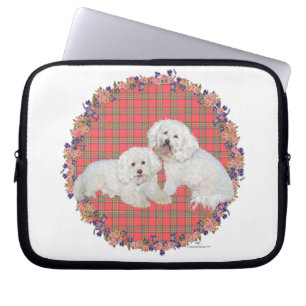 Bichon Frise Duo Plaid Laptop Sleeve