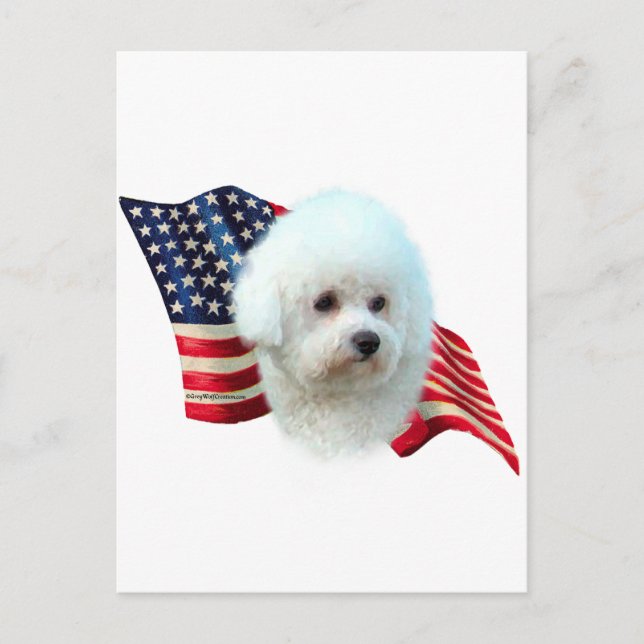 Bichon Frise Flag Postcard (Front)