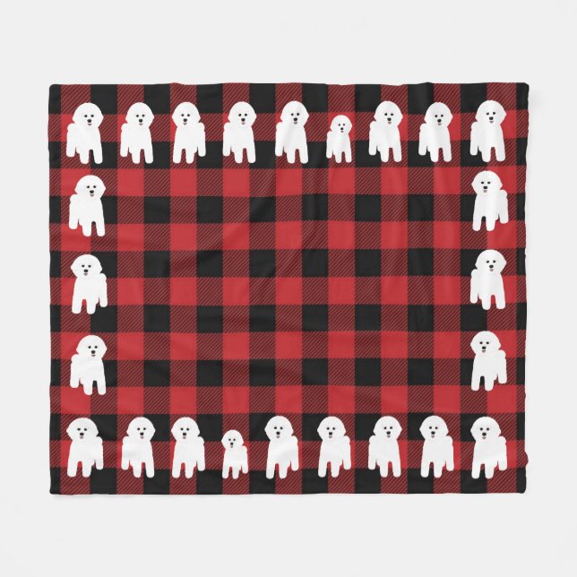 Bichon Frise Fleece Blanket (Front (Horizontal))