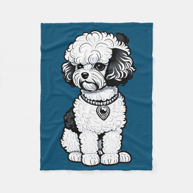 Bichon Frise Fleece Blanket (Front)