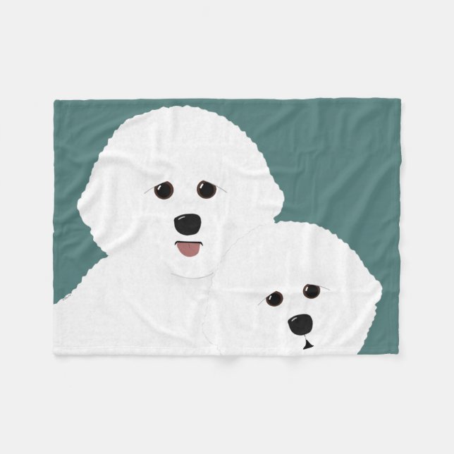 Bichon Frise Fleece Blanket (Front (Horizontal))