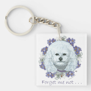 Bichon Frise - Forget Me Nots Key Ring