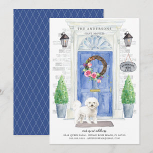 Bichon Frise Front Door Moving Announcement