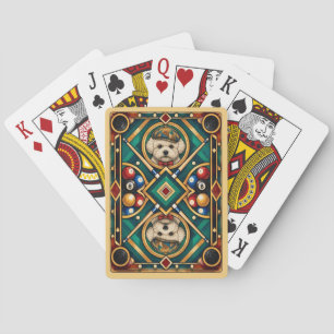 Bichon Frise, Geometric Mosaic Playing Cards