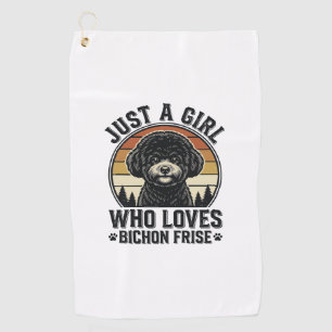 Bichon Frise Girl Vintage Dog Lover Shirt_1 Golf Towel