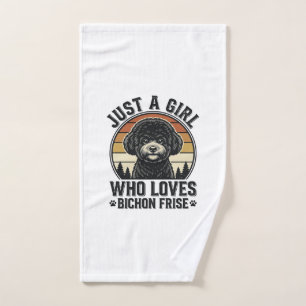 Bichon Frise Girl Vintage Dog Lover Shirt_1 Hand Towel