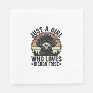 Bichon Frise Girl Vintage Dog Lover Shirt_1 Napkin