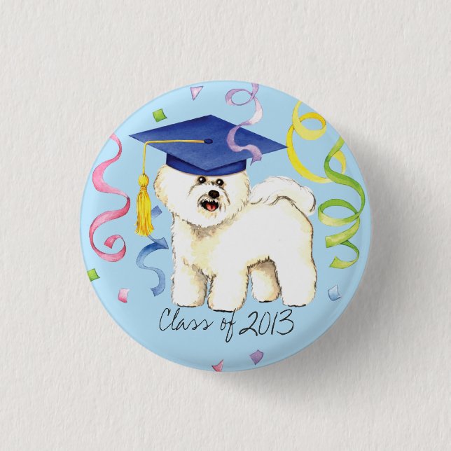 Bichon Frise Graduate 3 Cm Round Badge (Front)