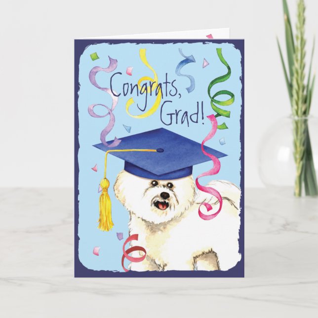 Bichon Frise Graduate Card (Front)