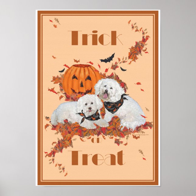 Bichon Frise Halloween Poster (Front)