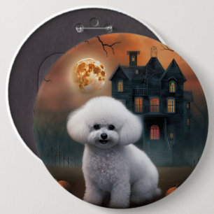 Bichon Frise Halloween Scary  6 Cm Round Badge