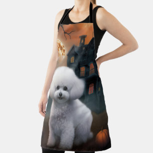 Bichon Frise Halloween Scary  Apron
