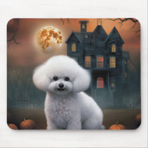 Bichon Frise Halloween Scary Mouse Mat