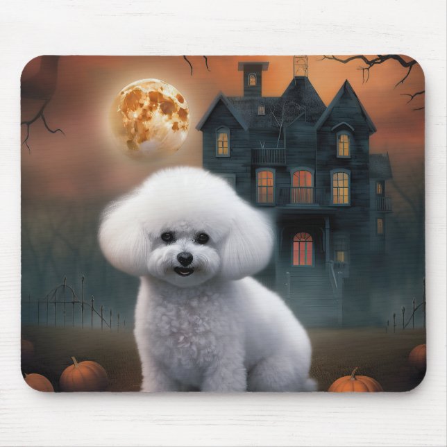 Bichon Frise Halloween Scary  Mouse Mat (Front)