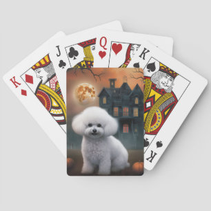 Bichon Frise Halloween Scary Playing Cards