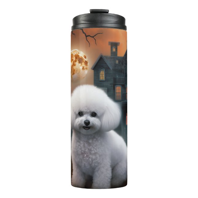 Bichon Frise Halloween Scary  Thermal Tumbler (Front)