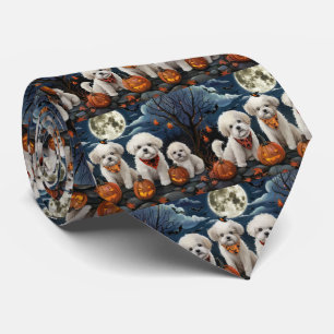 Bichon Frise Halloween Spooky Tie