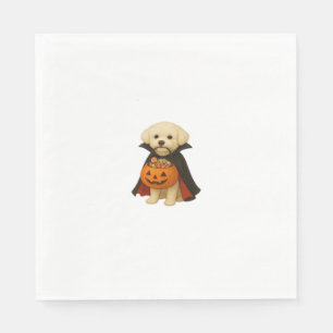 Bichon Frisé Halloween Vampire Pup with Pumpkin Ba Napkin