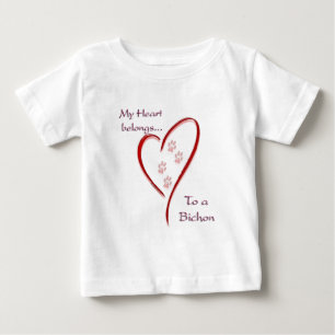 Bichon Frise Heart Belongs Baby T-Shirt
