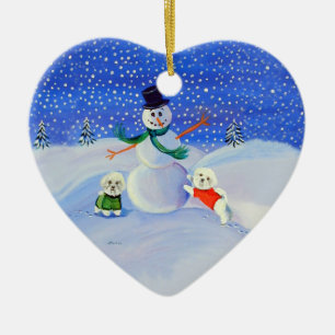 Bichon Frise Heart Ornament