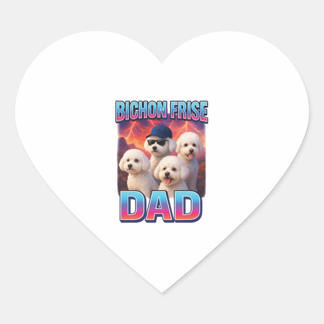 Bichon Frise Heart Sticker (Front)