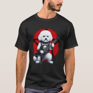 Bichon Frise Heavy Metal Guitar Rock Dog Lover T-Shirt