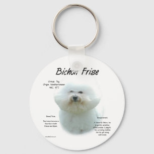 Bichon Frise History Design Key Ring