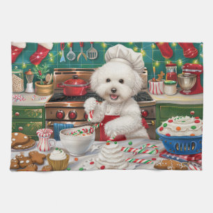 Bichon Frise Holiday Baking: Festive Christmas Tea Towel