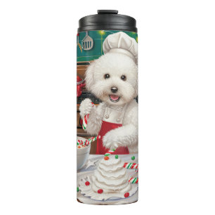 Bichon Frise Holiday Baking: Festive Christmas Thermal Tumbler