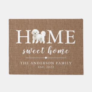 Bichon Frise Home Sweet Home Personalised Doormat