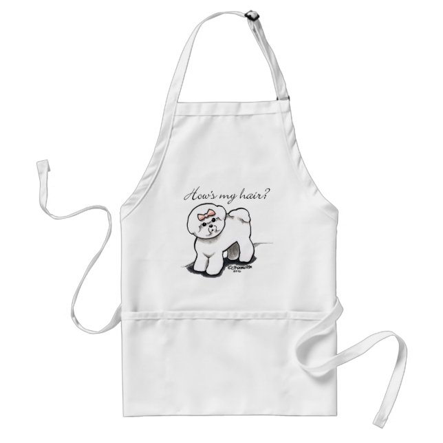 Bichon Frise Hows My Hair Standard Apron (Front)