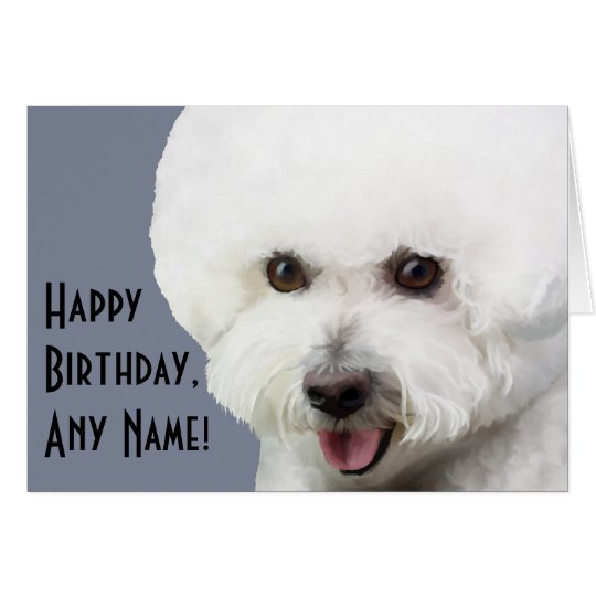 Bichon Frise Illustrated Birthday Card