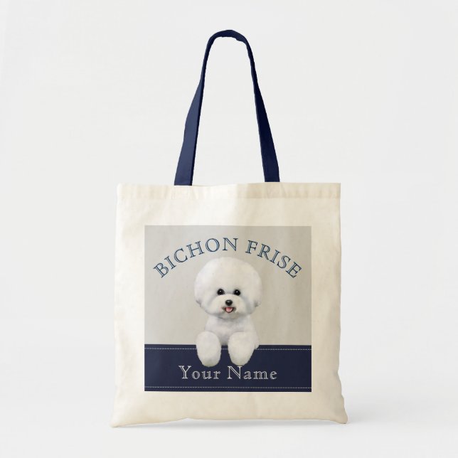Bichon Frise Illustrated Tote Bag (Front)