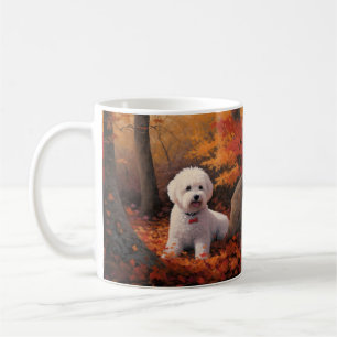 Bichon Frise in Autumn Leaves Fall Inspire  Coffee Mug