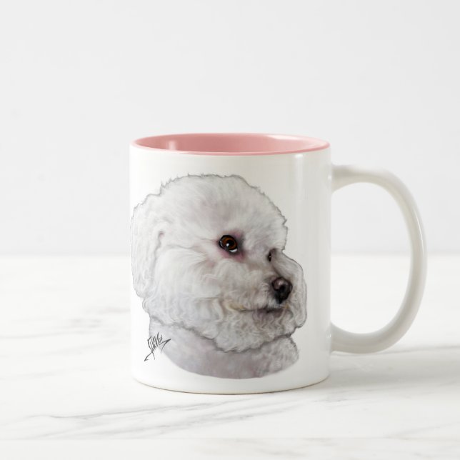 Bichon Frise in Deep Thought Two-Tone Coffee Mug (Right)