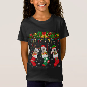 Bichon Frise In Sock Xmas Reindeer Santa ELF Dog T-Shirt
