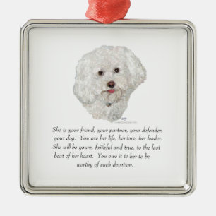 Bichon Frise Keepsake FEMALE Metal Tree Decoration