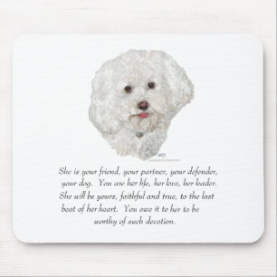 Bichon Frise Keepsake FEMALE Mouse Mat