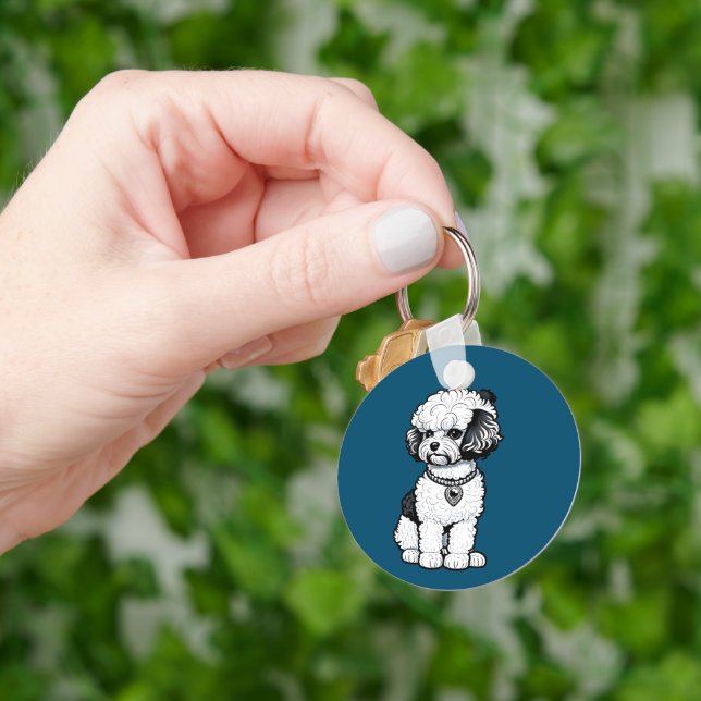 Bichon Frise Key Ring (Hand)