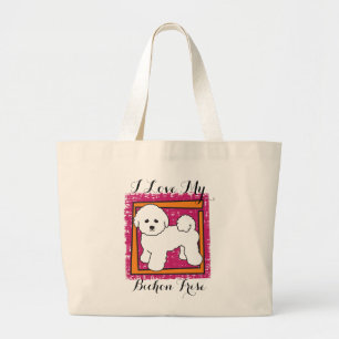 BICHON FRISE LARGE TOTE BAG
