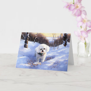 Bichon Frise Let It Snow Christmas  Card